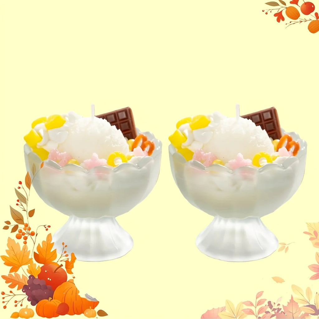 Two Bags of Scented Wax Resembling Ice Cream, Perfect for Styling and Gifting. Ideal for Creating a Soothing Atmosphere