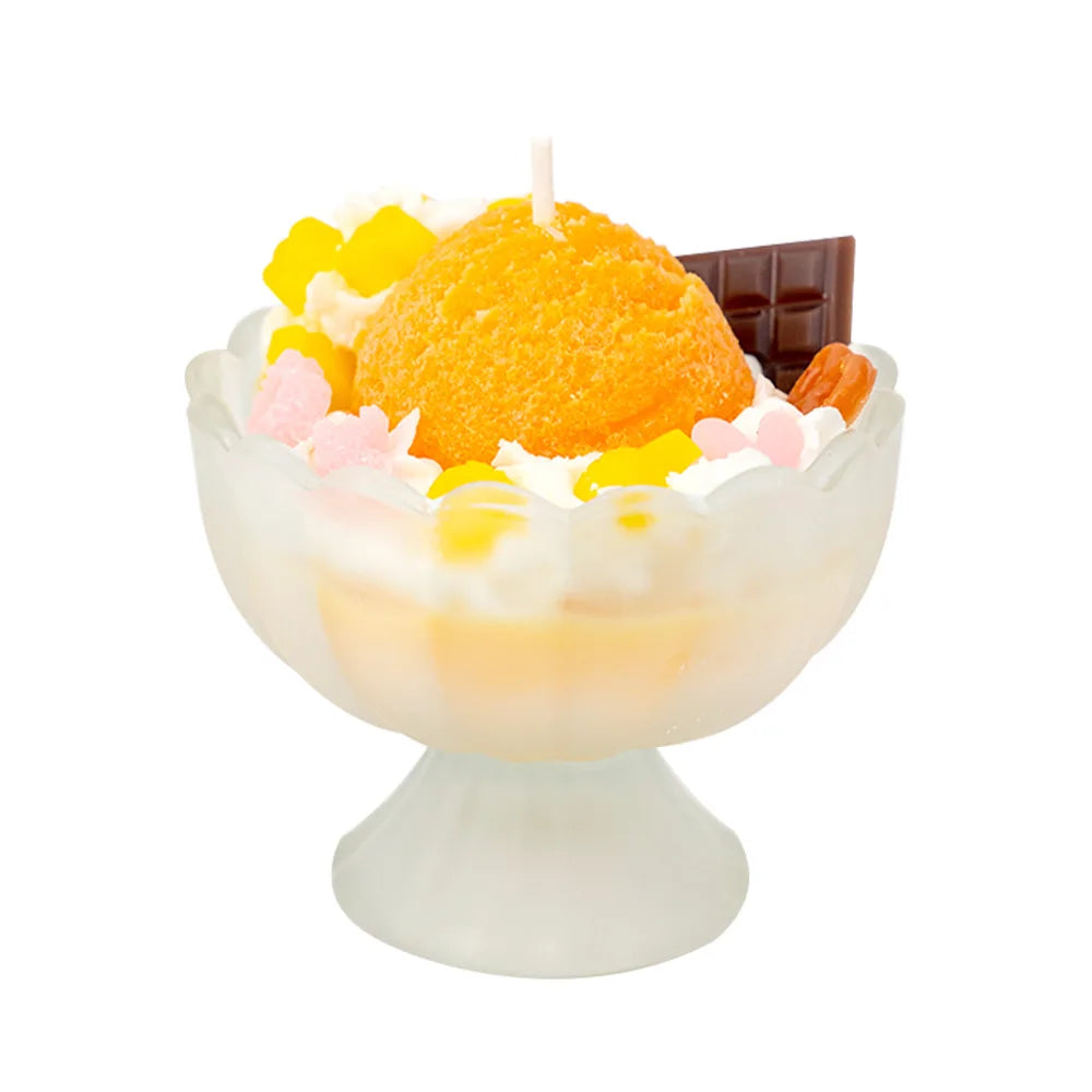 Summer Fruit Ice Cream Soy Wax Candle Dessert Jar Aromatherapy Gift Set Yogurt Cup Scented Candle for Birthday Party Favors