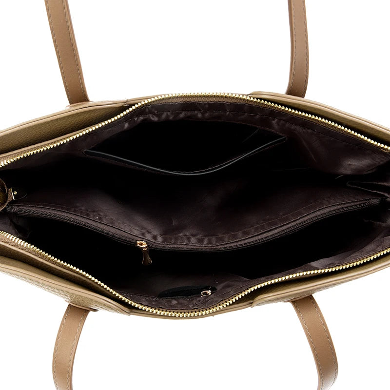 Solid Color Buckets Bag for Women Designer Shoulder Bags Luxury Soft Leather Crossbody Bag Large Capacity Tote Ladies Big Purses