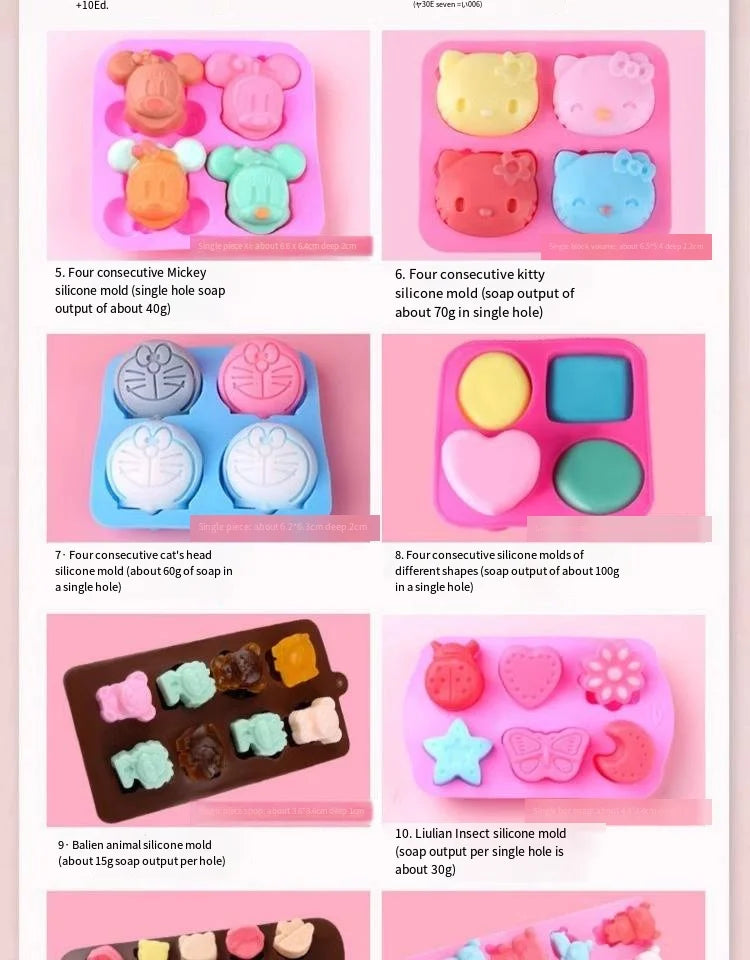 Handmade Soap DIY Material Pack Homemade Breast Milk Fragrance Soap Mold Making Tools Vegetable Oil Soap Set