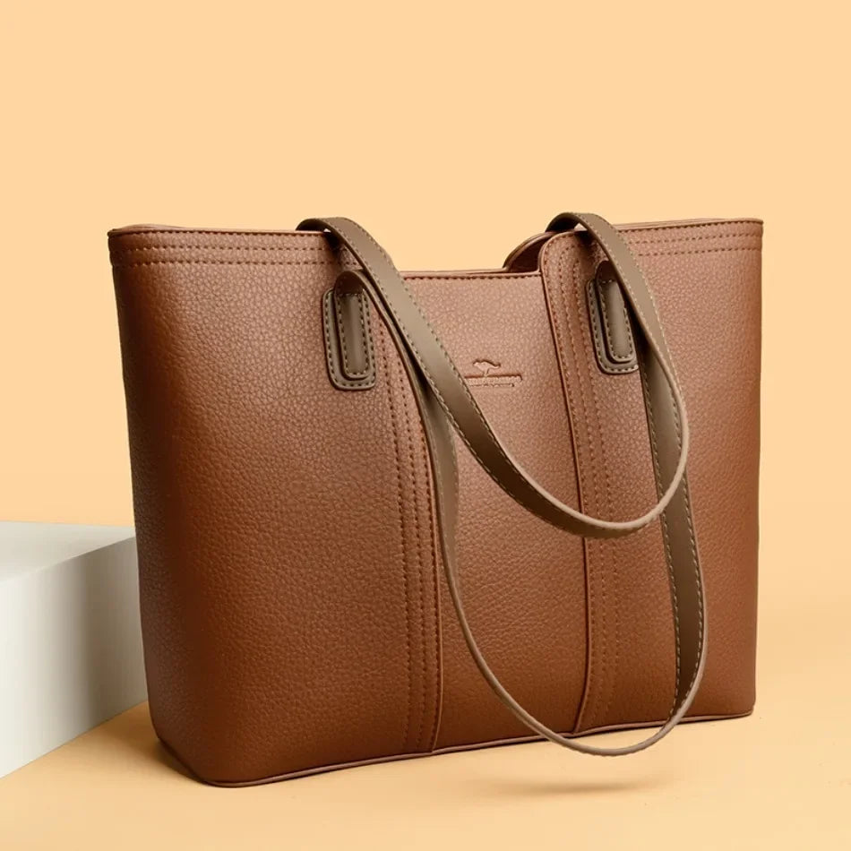 Solid Color Luxury Handbag Women Bags Designer HIgh Quality Leather Shoulder Bags for Women 2024 High Capacity Shopping Tote Bag